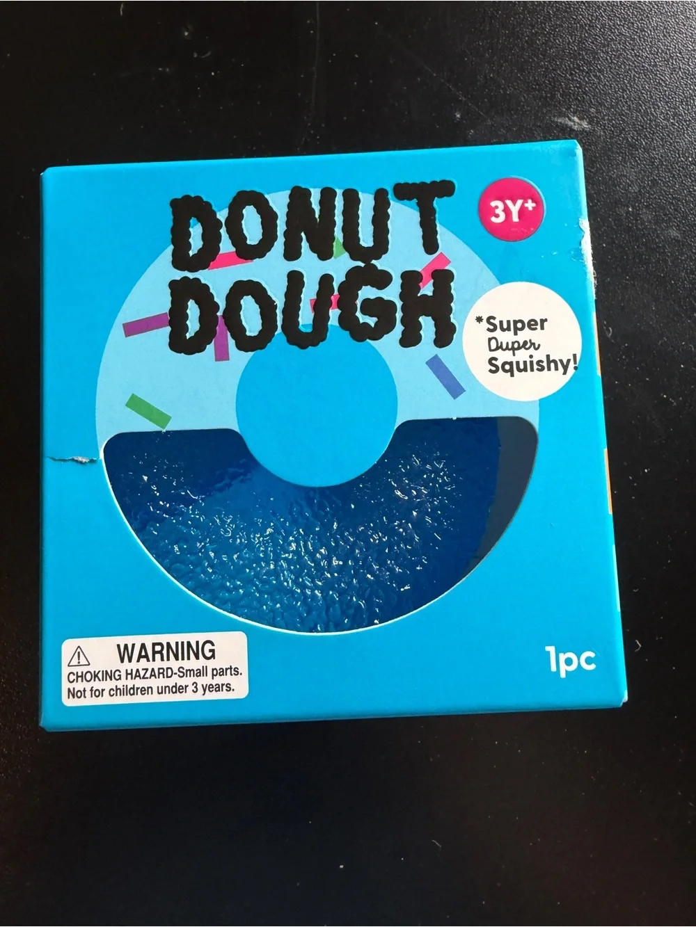 New J'Adore Donut Dough Super Duper Squishy Toy BLUE Textured Squeeze Toy Fidget
